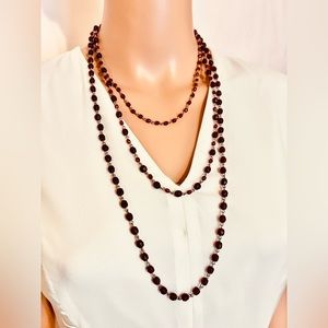 Layered necklace- dark red with silver, comes in a box